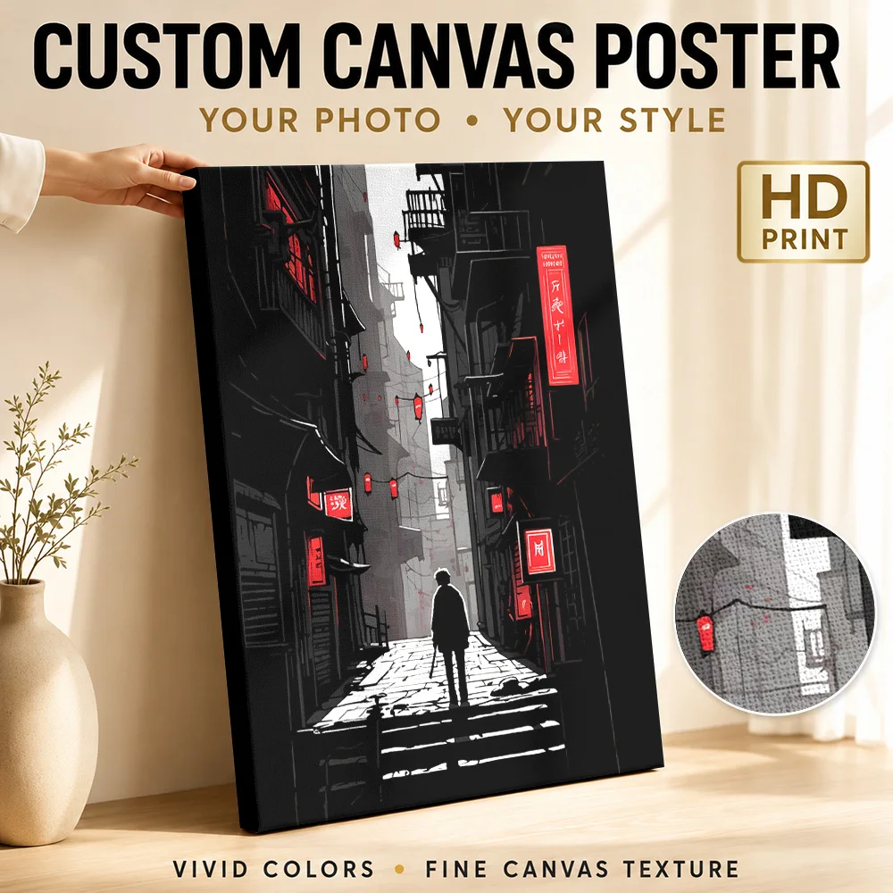 The red light district Canvas Painting Poster Custom Modern Aesthetic Canvas Wall Art for Office Decor Ready to Hang Home Gift