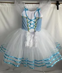 Vestido de Ballet de Giselle largo para niñas y mujeres, tutú romántico verde, vestido de tul para adultos, patinaje, bailarina, actuación en escenario, Coro