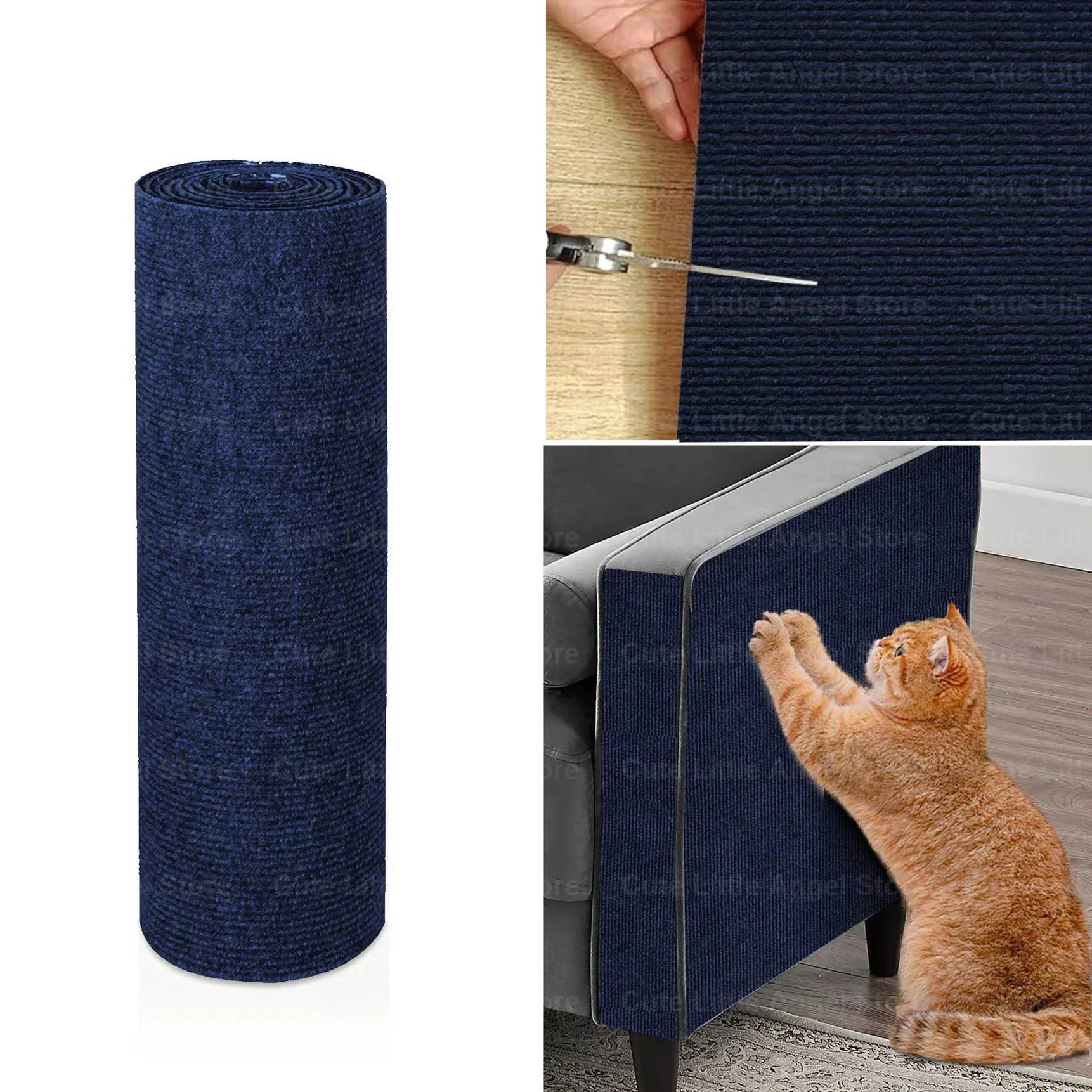 NONE Selbstklebende Katzenkratzmatte, langlebiger Sisal-Möbelschutz, DIY, anpassbare Katzenkratzunterlage für Couch, Sofa 9