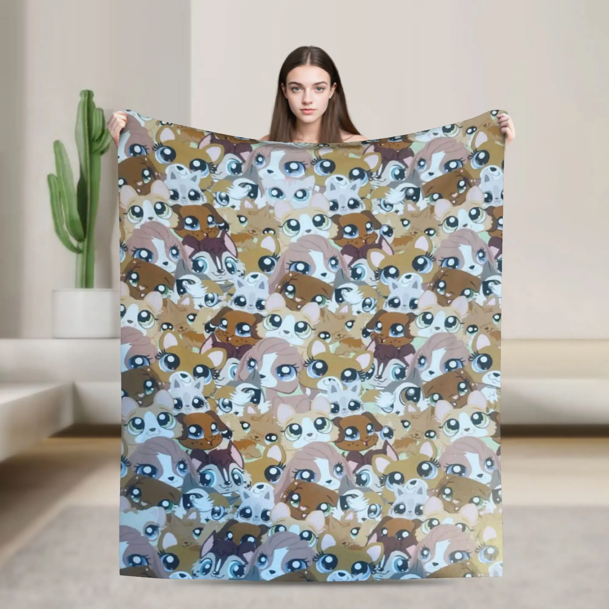Littlests PetShop lps Stuff Blanket Super Soft Flannel  Throw Blanket Cozy Rug Piece
