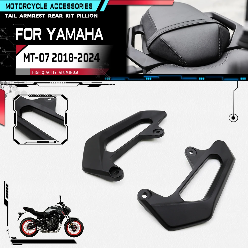 Arm Rests For YAMAHA MT-07 MT07 MT 07 2018-2024 Motorcycle Passenger Grab Bars Rear Armrest Aluminum Alloy Seat Pillion