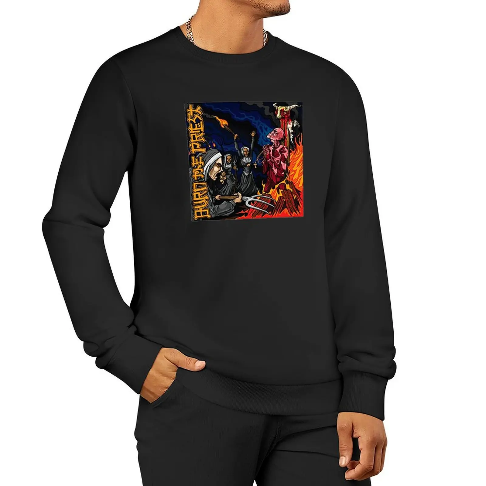 

burn the priest Pullover Hoodie autumn men's winter sweater oversize sweatshirt