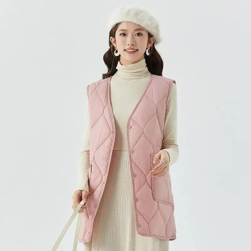 Chaleco de lana de gran tamaño a prueba de viento para mujer, chalecos térmicos sin mangas con cuello en V, abrigo, chaquetas tipo jersey recortadas que combinan con todo