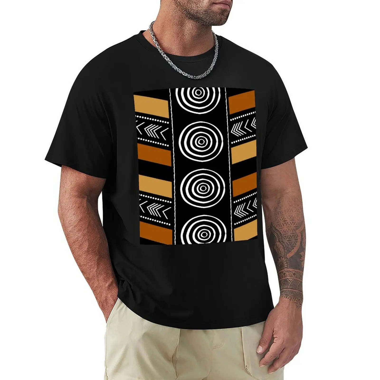 African Mud Cloth Artistry Art T-Shirt Long Lasting Casual T-Shirt
