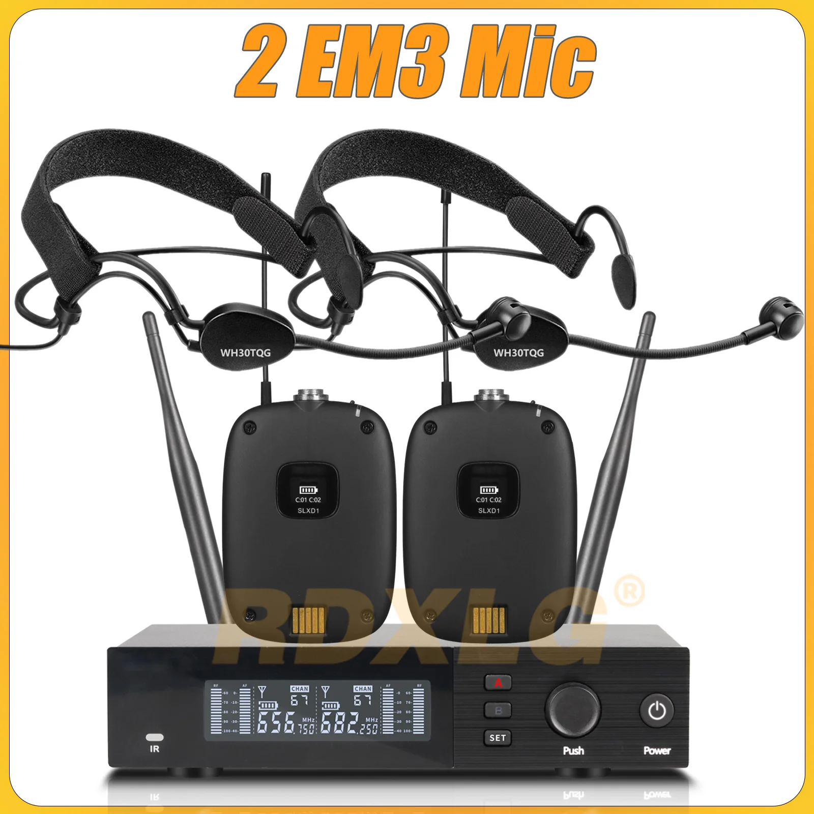 Topkwaliteit! SLXD4 Professionele dubbele draadloze microfoon Stage Performance 2 kanalen 600-699 MHz UHF Karaoke Metal Handheld SLXD2