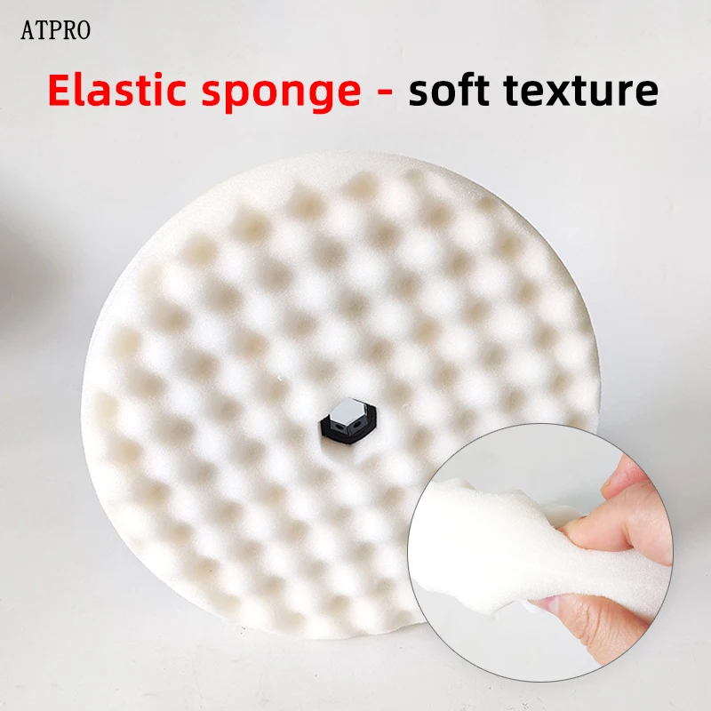 3M 05706 White Double-Sided 8-Inch Wave Polishing Sponge Plate Rough Polishing Cotton Sponge Ball Polishing Tool