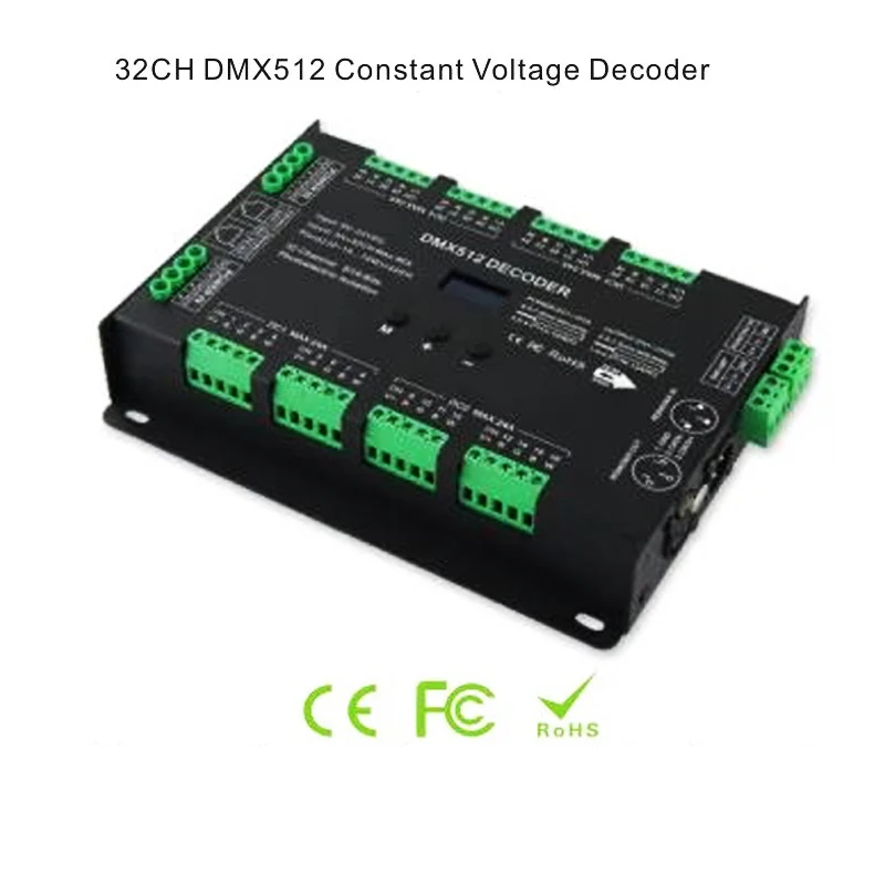 dmx led decoder controller unica cor cct rgb rgbw luzes de tira dc 5v24v 3a dmx512 32ch 01