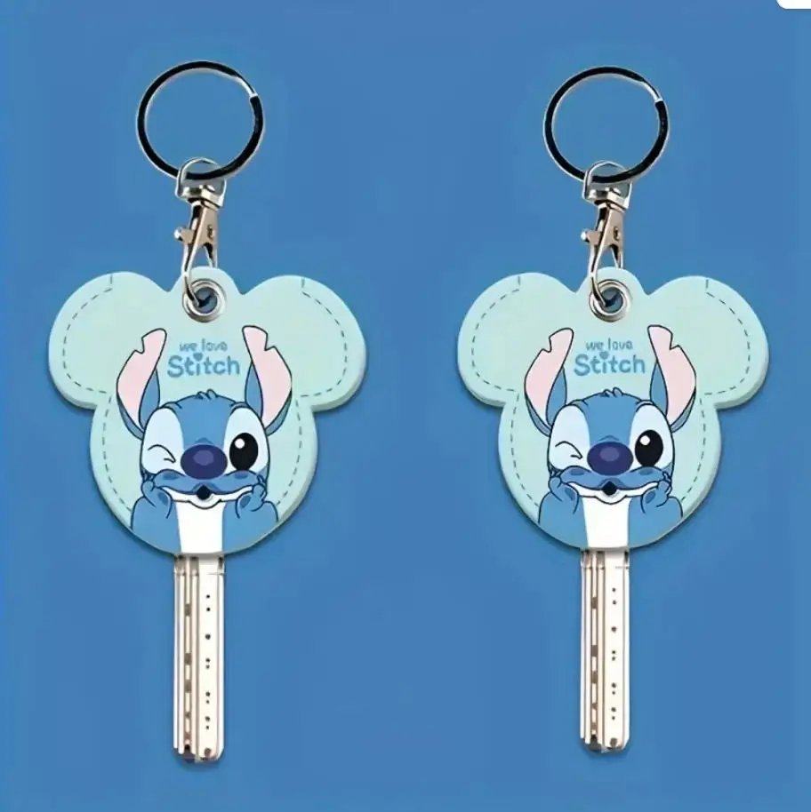 2Pcs  disney Stitch Keychain, Water-drop Shaped Access Card Holder, Key Protector & Bag Charm，party gift