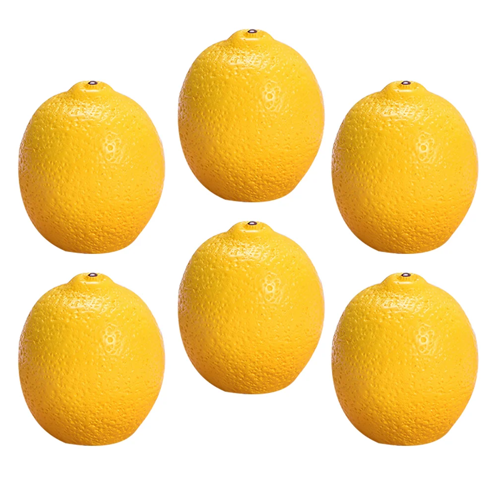 6 Pcs Lemons Artificial Fruit Mini Fruits Layout Scene Decor House Pineapple Simulation Miniature Yellow Faux Fake Models