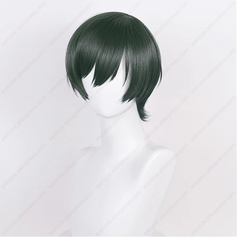 Wig Cosplay Anime Rin Itoshi/Sae Itoshi 30cm Wig pendek tahan panas rambut sintetis pesta Halloween