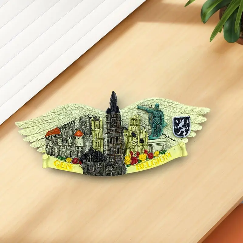 

Ghent City Scenery Refrigerator Magnet Tourist Souvenir 3D Craft Home Decorations