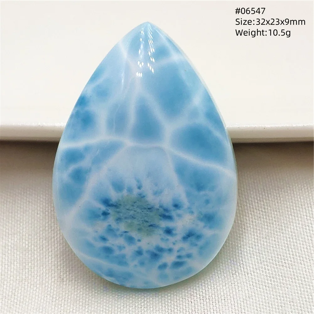 Natural Blue Larimar Pendant Women Men Water Pattern Oval Crystal Rectangle Necklace From Dominia AAAAAAA