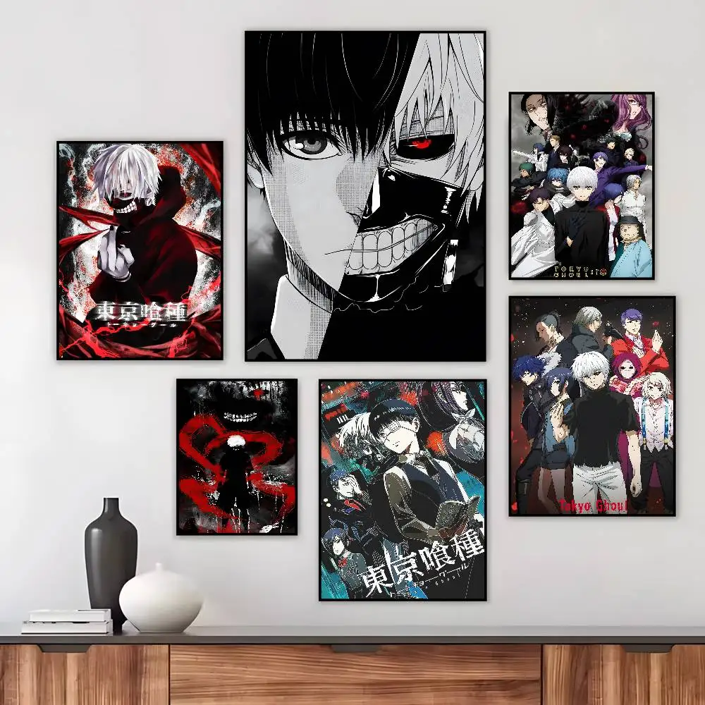 Japan T-Tokyo Ghoul ANIME Poster Art HD Canvas Advanced Aesthetic Printing Paper Wall Art for Living Room Home Decor