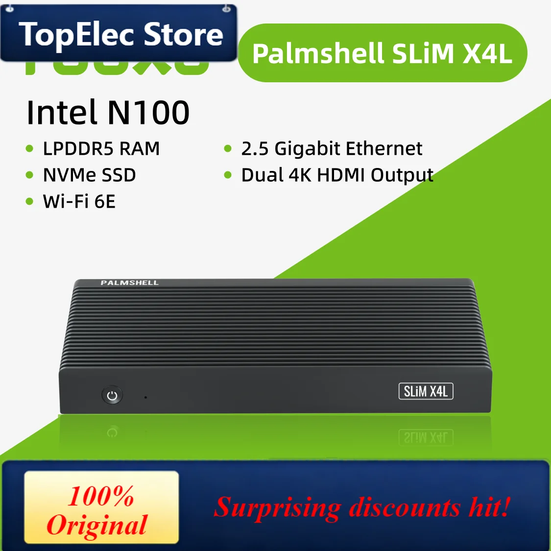 TopElec Radxa Palmshell Slim X4l, N100, Dual 4k Output, 2.5gbps Ethernet, Nvme Ssd, Wi-fi 6e, Feature-packed, Stylish Pocket Pc