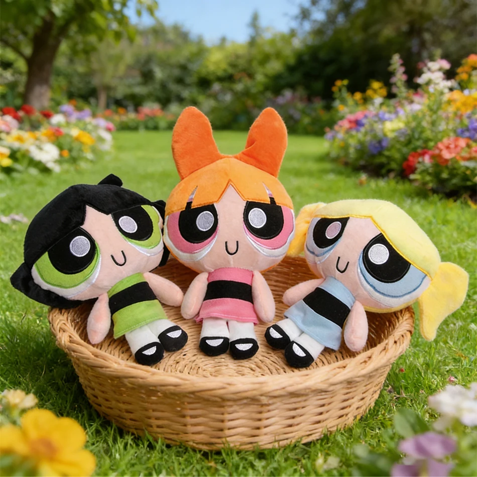 HOT kawaii Cartoon anime  Girls Plush Toys Cute Blossom Buttercup Bubbles stuffed Plush dolls brithday Gifts For kids wholesale
