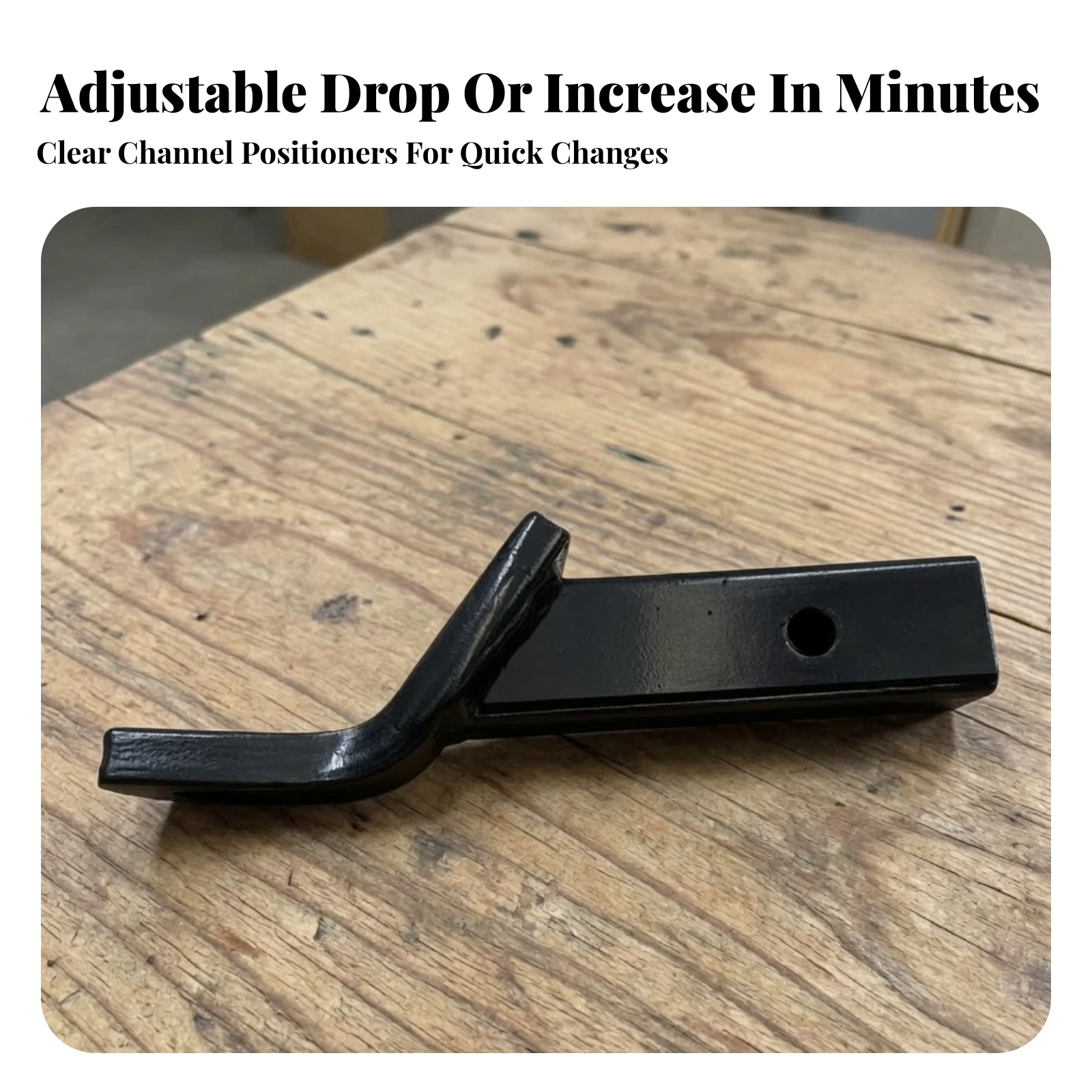 Trailer Hitch Arm Adjustable Hitch Arm with Square-Tube Shank Towing Connector Textured Painted Hardware Compatible