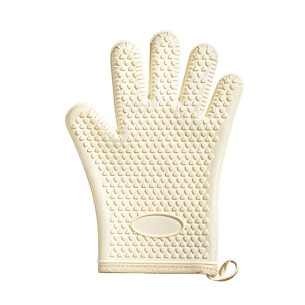 High Temperature Resistant Silicone Oven Gloves for Cooking Baking and Food Service Tasks Lightweight and Easy to Clean Design