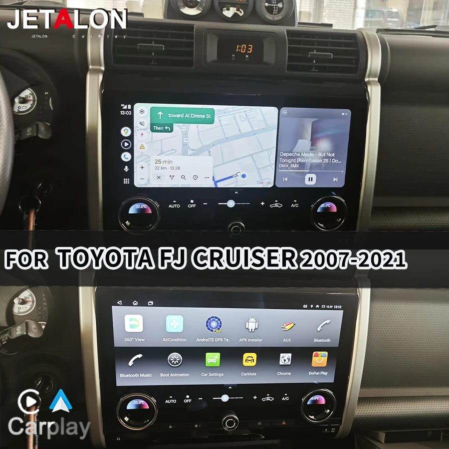 12.8inch Car Radio Android14 Carplay For Toyota FJ Cruiser 2007-2021 GPS Multimedia Video Player Navigation 4G WIFI BT Head Unit