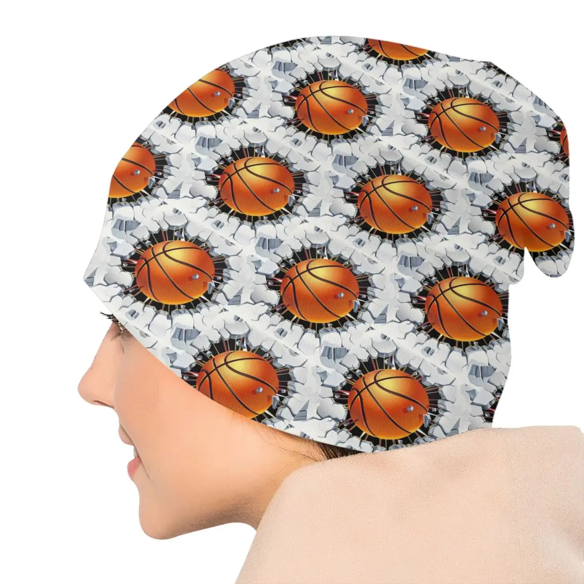 Basketball Bonnet Hats Fashion Knitted Hat For Women Men Autumn Winter Warm Physical culture Dots Round Skullies Beanies Caps