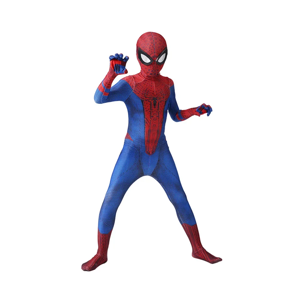 High Quality Superhero Spidermans Costume Bodysuit For Kids Adult Spandex Zentai Halloween Party Cosplay Jumpsuit 3D Style