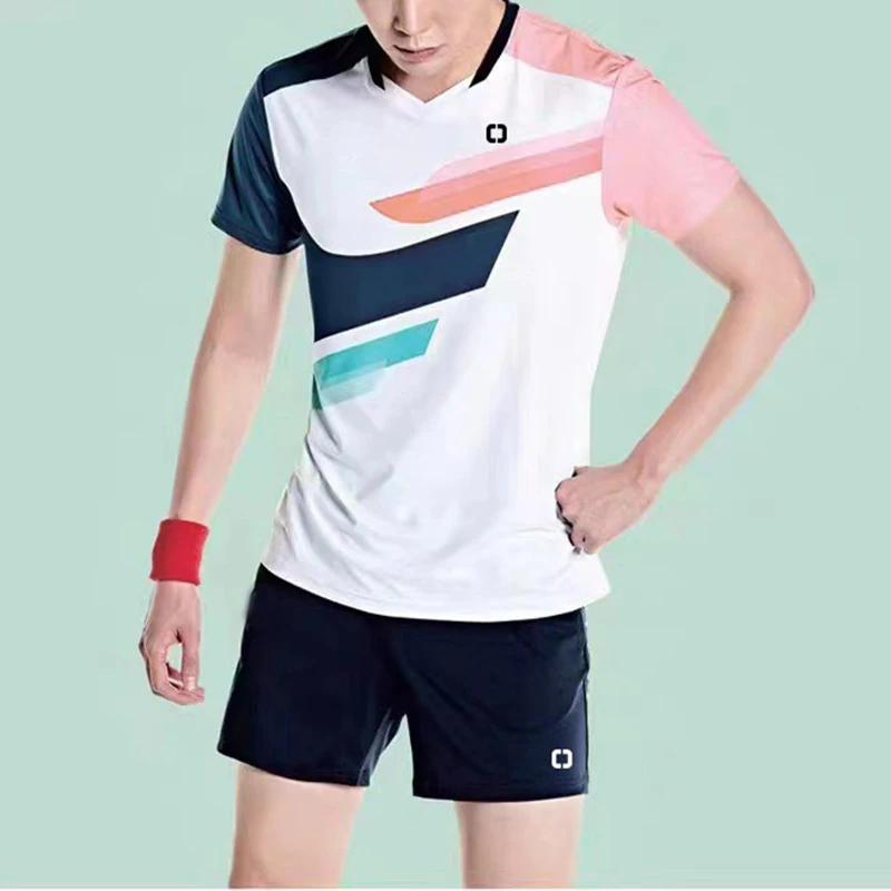 The new badminton clothing suit women\'s sports quick-drying breathable short-sleeved shorts men\'s competition clothing