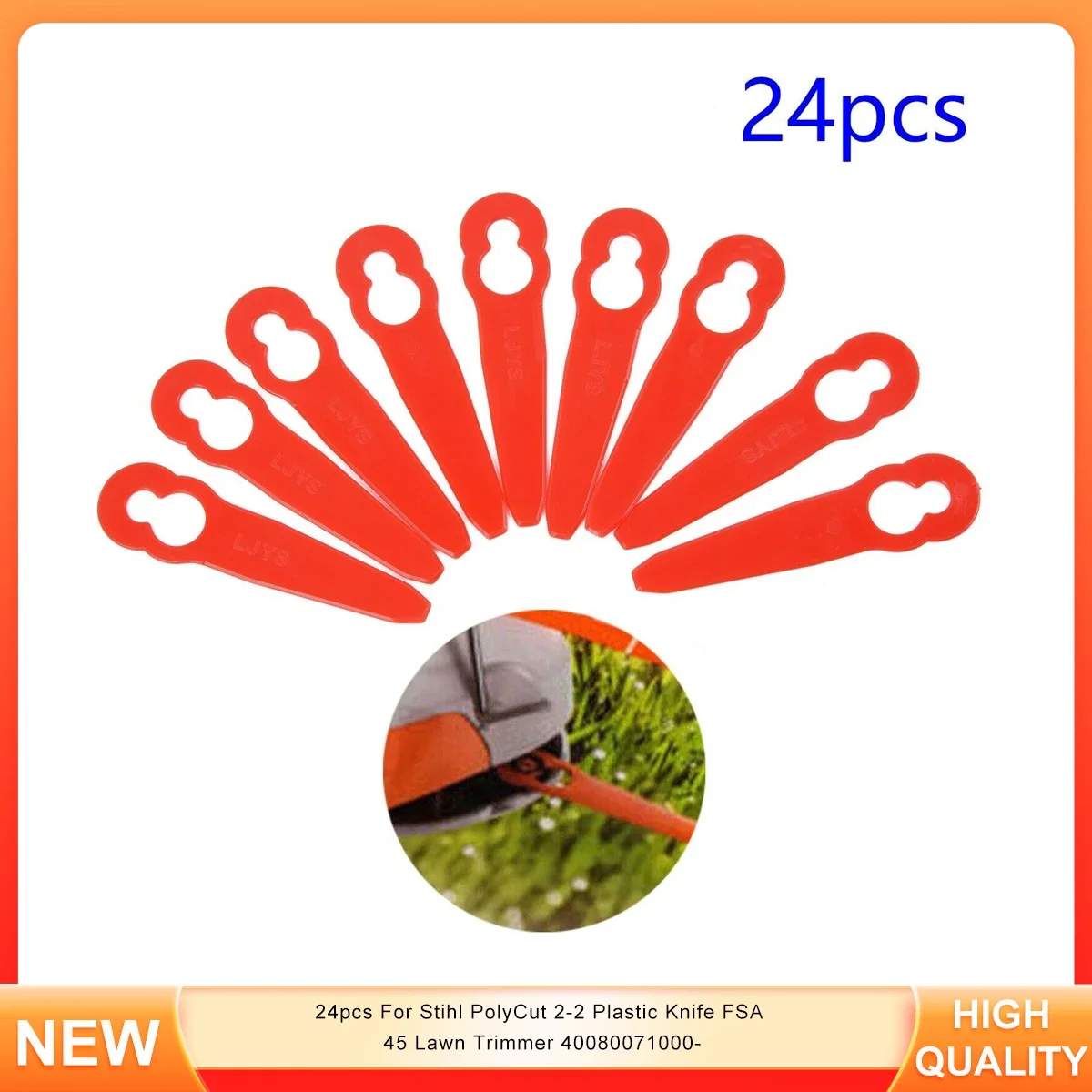 

24pcs For Stihl PolyCut 2-2 Plastic Knife FSA 45 Lawn Trimmer 40080071000-