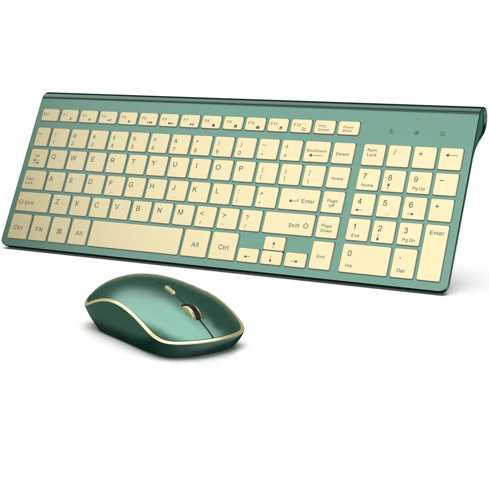 Wireless Keyboard and Mouse Set 2.4G Compact and Portable Design for Laptop Computer Office Gold/grey/rose/wine red/sliver/Green