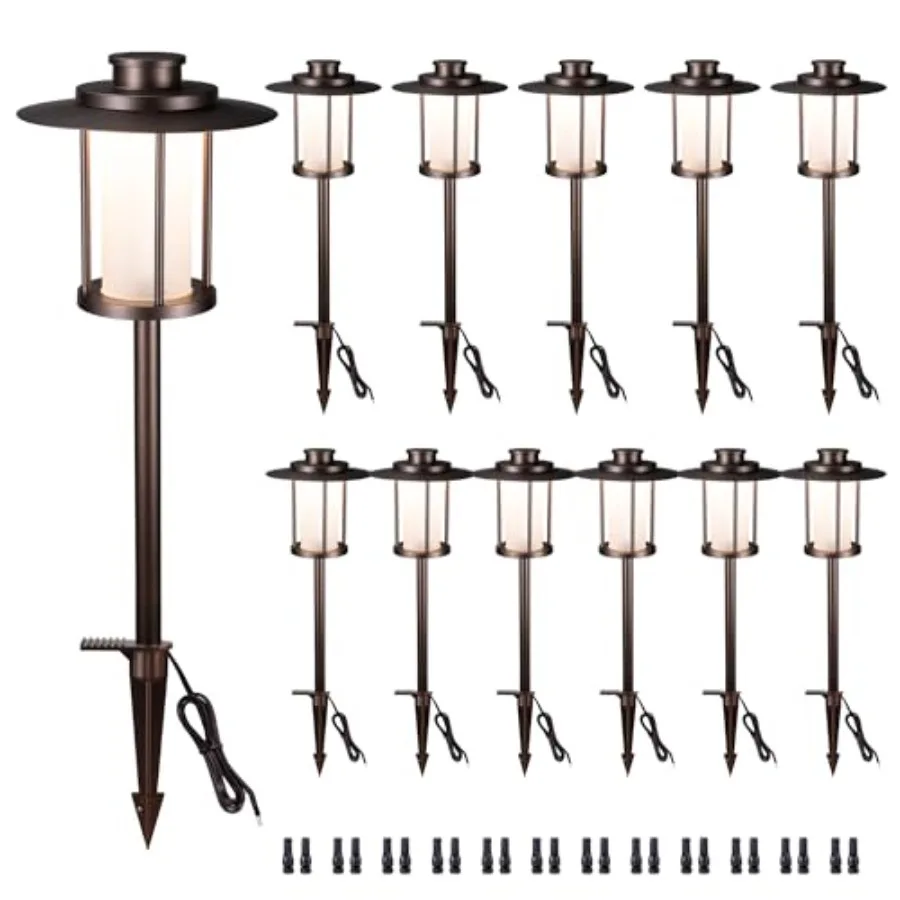 

Outdoor Pathway Lights Wired 12V, 2700K/3000K/3500K/4000K/5000K Selectable Landscape Path Light Waterproof, LED Walkway Fixture
