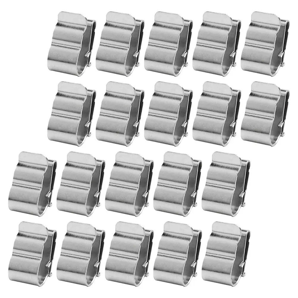 20Pcs Photovoltaic Wire Clamp Stainless Steel Cable Clip Solar Panel Wire Harness Frame Clip Rustproof Stable Fixing