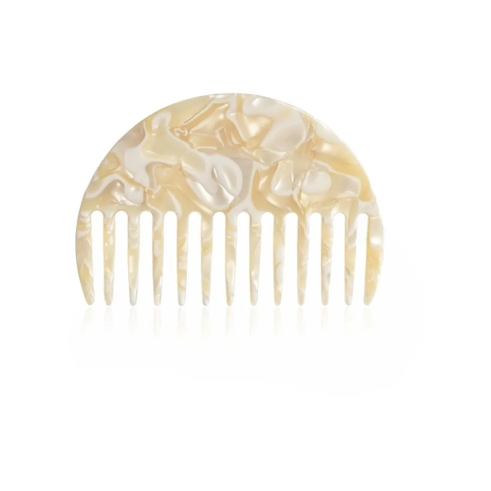 Colorful Hair Straightening Comb Acetate Anti Static Hair Styling Combs Compact Half-Round Hairdressing Accessories for Unisex