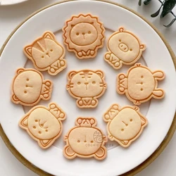 Mini Cute Cartoon Animal Cookie Mould Cat Bear Piggy Tiger Rabbit Puppy Shape Cookie Cutters Baking Fondant Biscuit Embosser