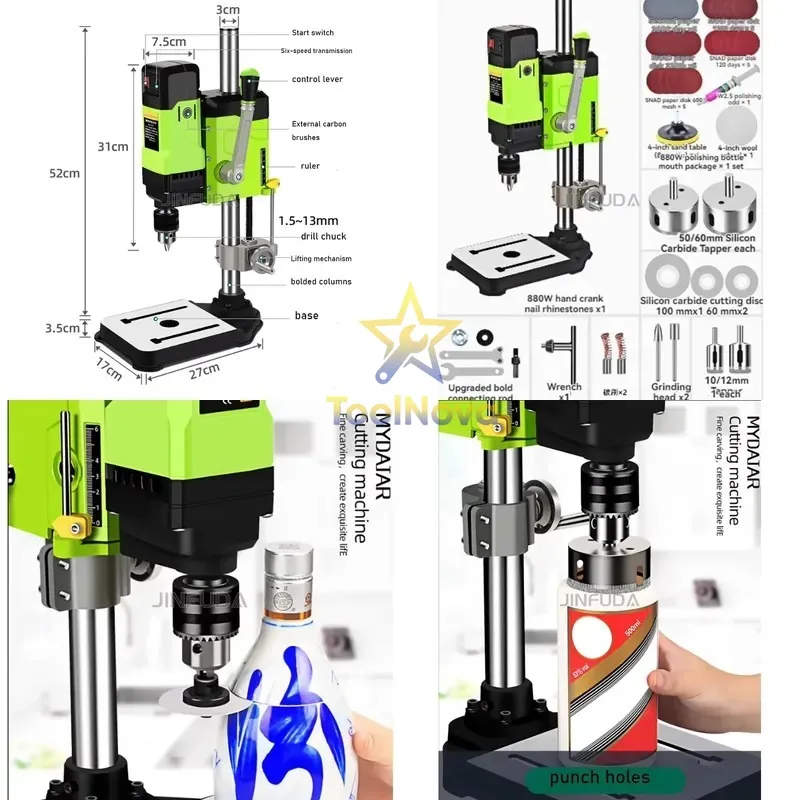 2026hotsale* 220V Electric Multi-Function Bottle Cutter for Cutting, Drilling, and Grinding Glass Wine Bottles and Ceramic