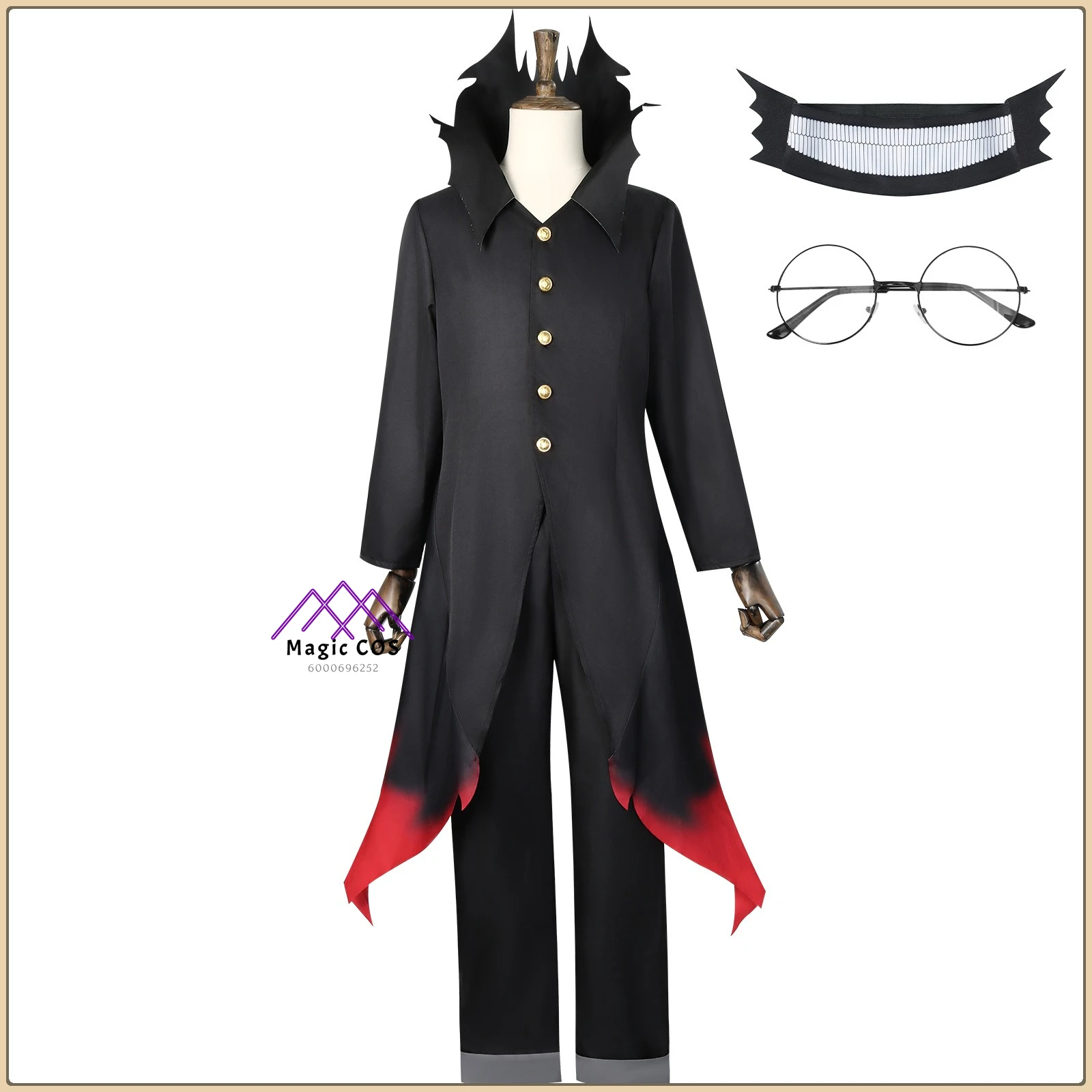 

Anime Dandadou: Chounatural Arms Dandadan Takakura Ken Cosplay Costume Black Uniform Set Wig Clothes for Comic Con Party (Male)