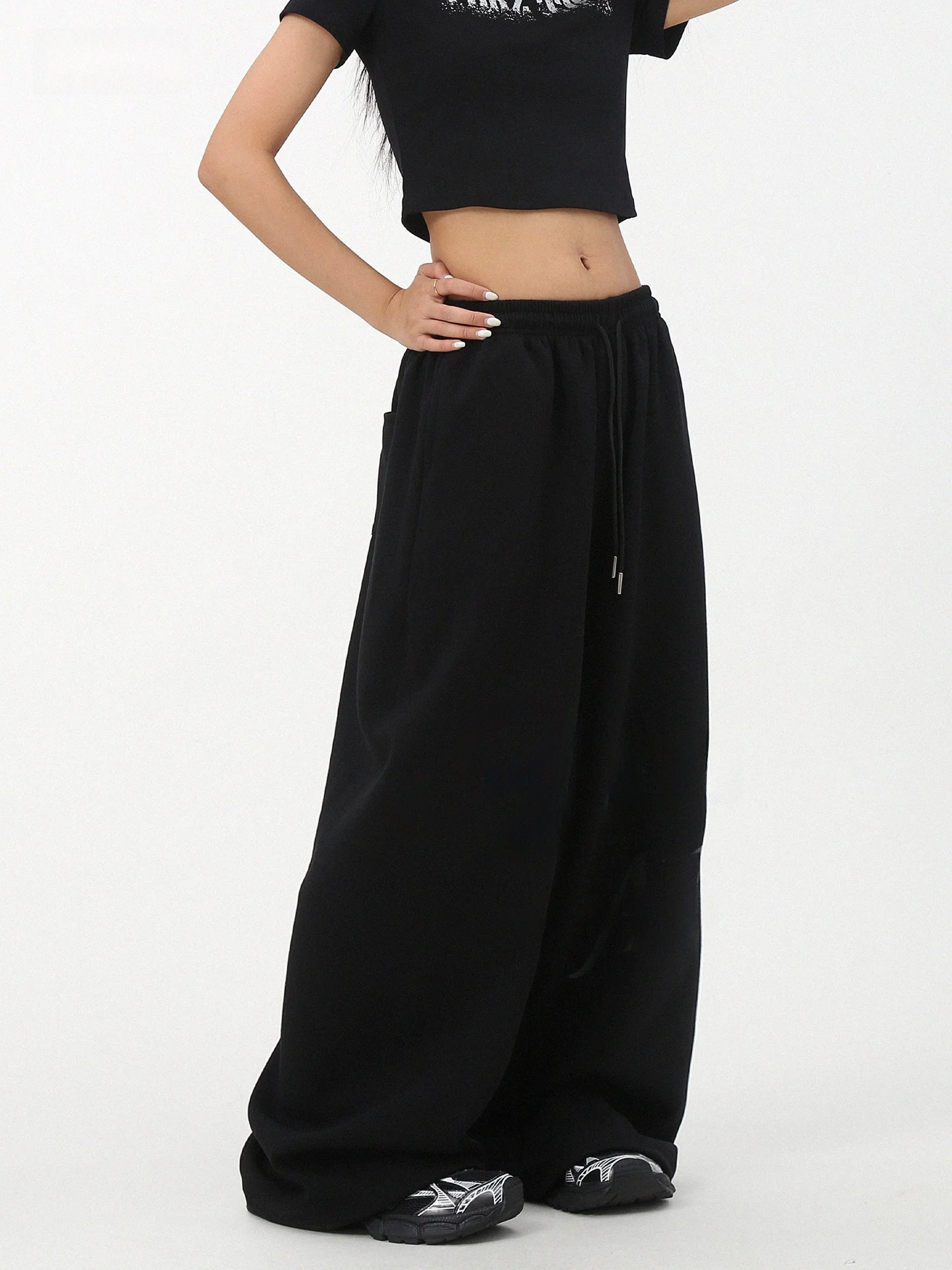 

YBKZ Trendy American Letter Print Street Jazz Dance Pants Women's Hip Hop Casual Sweatpants Sports Long Pants Summer