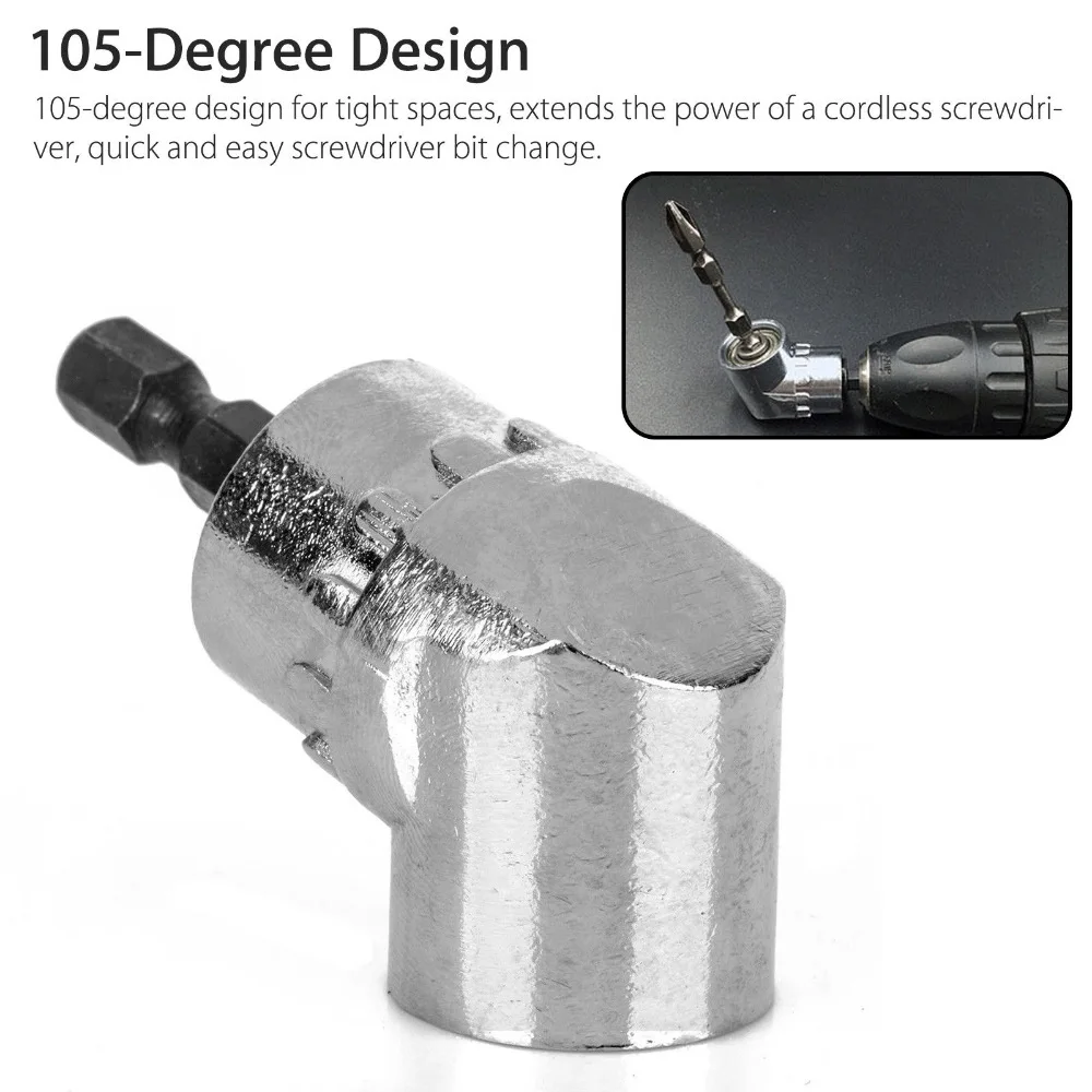 Binoax Góc 105 Độ Tua Vít Socket 1/4 "Lục Giác Nối Dài Khoan Giá Đỡ Adapter