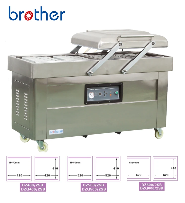 

Brother DZ500/2SB Food vacuum packaging machine stainless steel double chamber vacuum sealing machine equipment