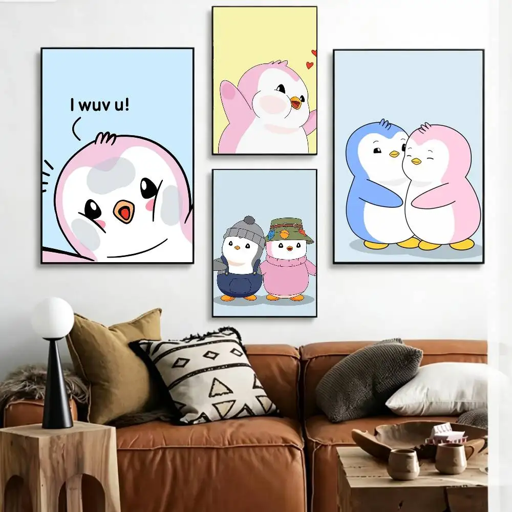 P-Pudgy Penguin CUTE Poster HD Self Adhesive Waterproof Wall Art Ideal for Home Office Dorm