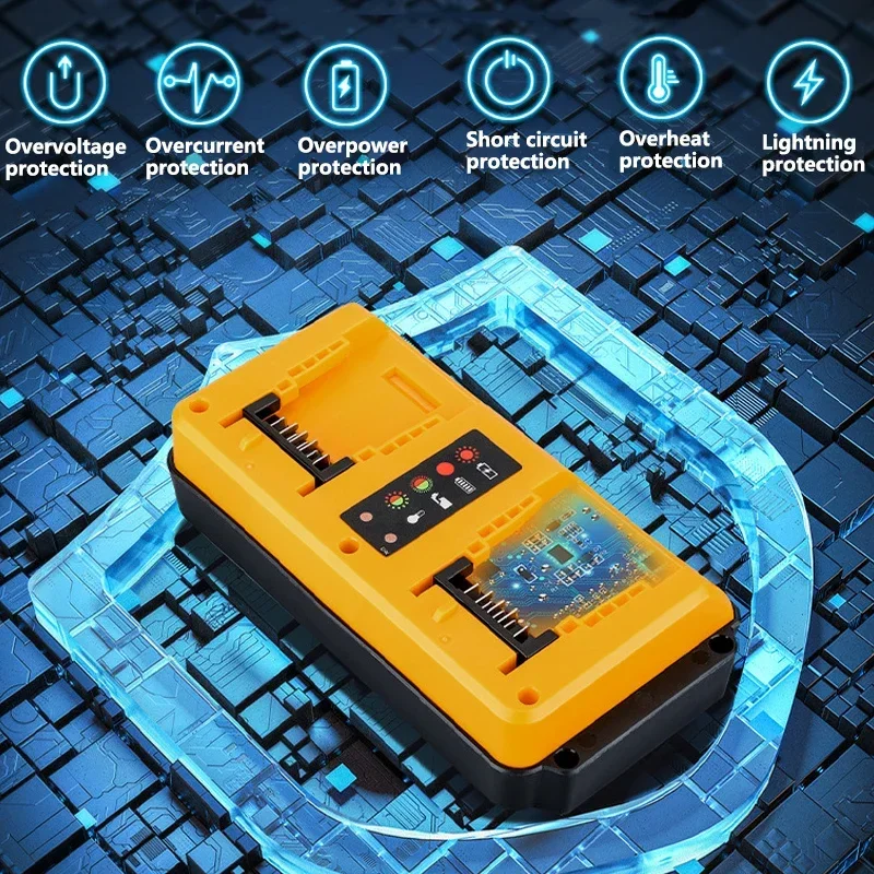 

For DeWalt Battery Charger 90W Fast Charger Dual Port EU/US/UK/AU for DeWalt 18V-20V Li-ion Batteries DCB207 DCB206 DCB204