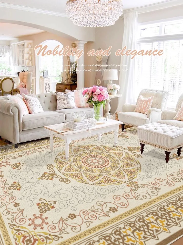 French Vintage Living Room Carpet Ins Big Size Europe Area Rugs for Bedroom Parlor Retro Persian Study Room Mat