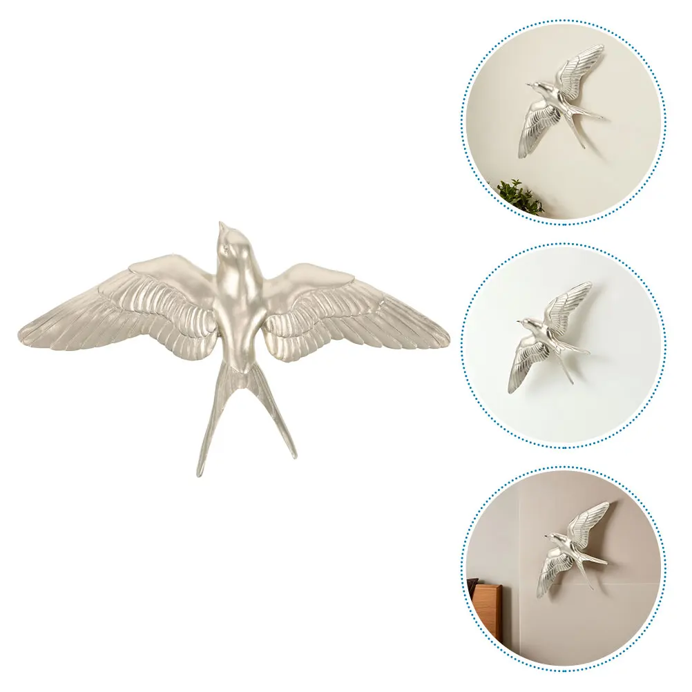 

2pcs Swallow Decor Feathered Sculpture Nordic Style Home Decoration For Living Room Entrance Hallway Dining Room Bird