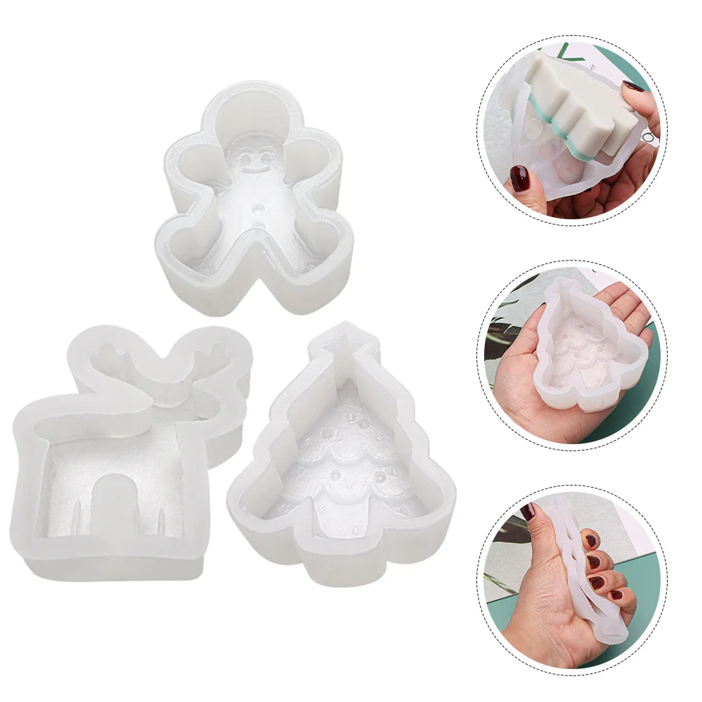 

3 Pcs Baking Accessory Soap Candles Molds Holder Resin Moulds Home Accessories Holiday