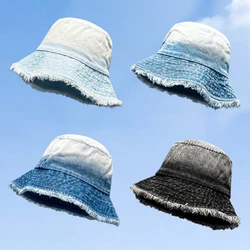 New Spring Summer Gradient Furred Cowboy Fisherman Hat Women's Pot Hat