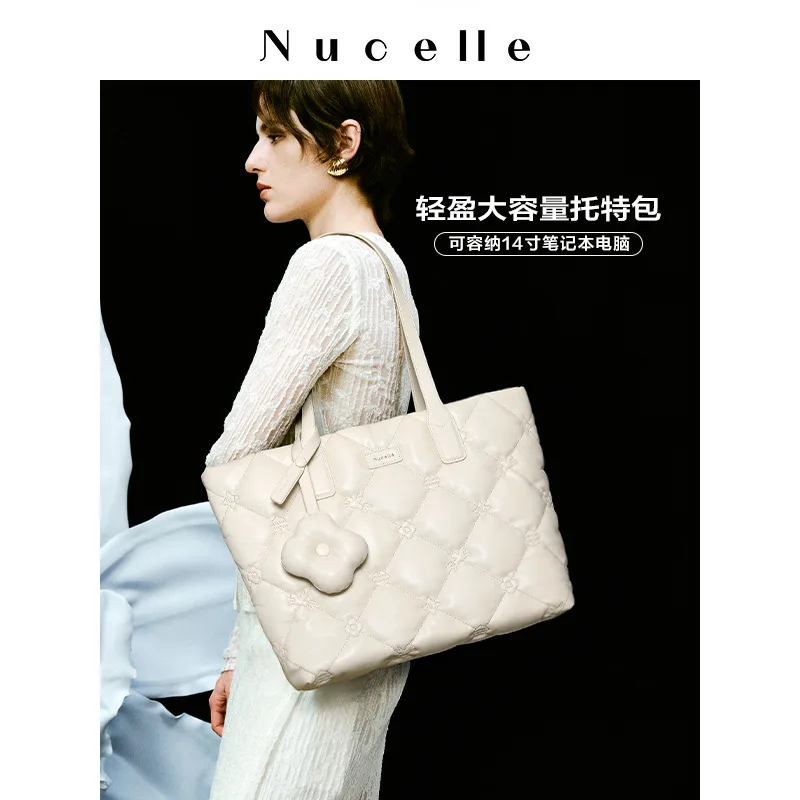 NUCELLE Tote bag for women, soft and large capacity commuting shoulder bag