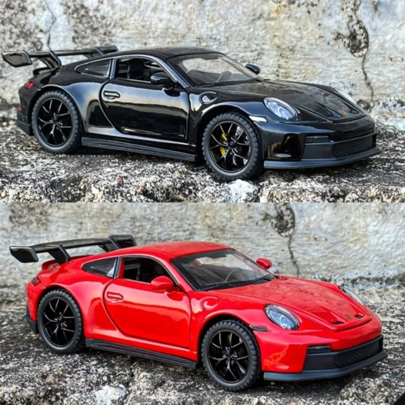 Diecast Alloy 1:32 Scale 911 GT3 Supercar Model Simualtion Metal Toy Car Sound And Light Boy Kids Toy Collectible Gift Voiture