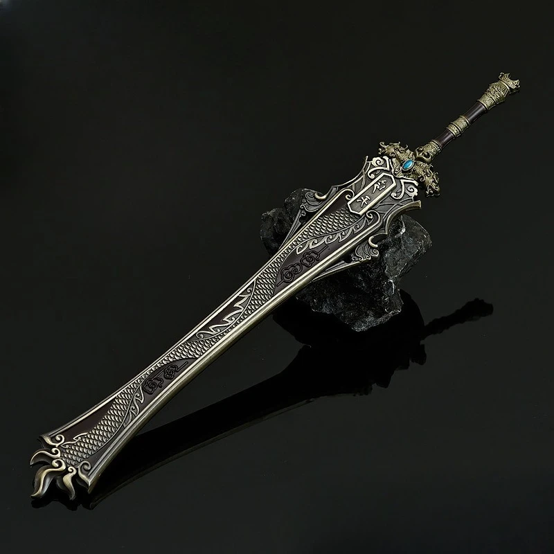 ดาบเทพ 22 ซม. ของสะสมจากภาพยนตร์และโทรทัศน์ อาวุธโบราณจีน พร้อมปลอกดาบ ของเล่นมีดจำลอง งานฝีมือ ของตกแต่งโต๊ะทำงาน ของขวัญสำหรับเด็กผู้ชาย