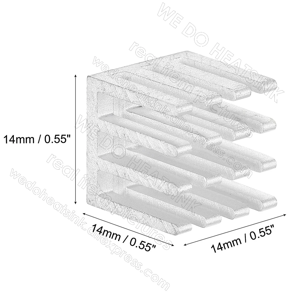 Nós fazemos o dissipador de calor 15x15x15mm sem ou com a almofada térmica tamanho pequeno cubo prata entalhado alumínio radiador do refrigerador do dissipador de calor