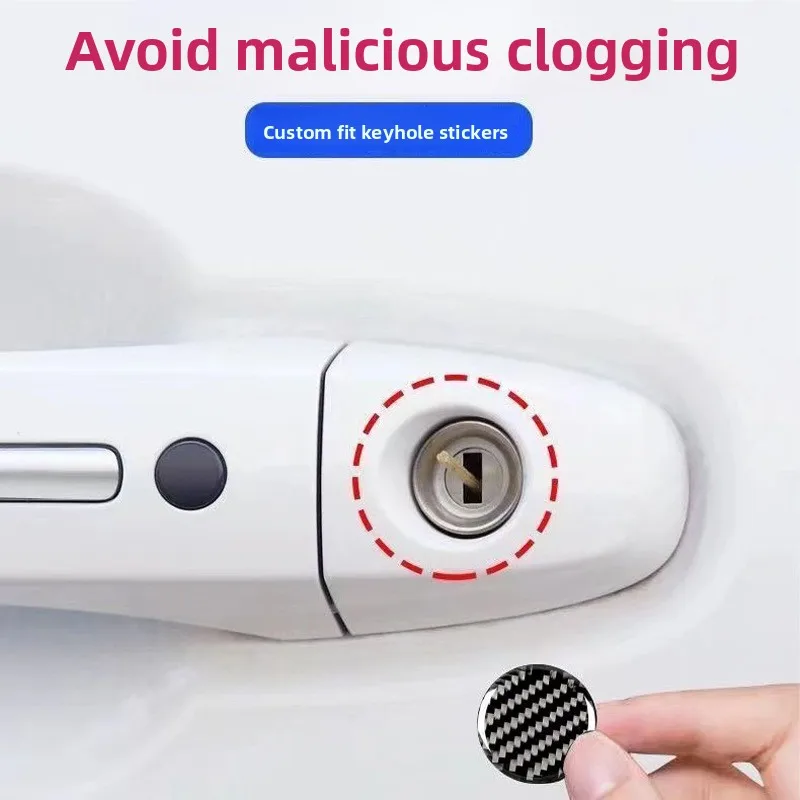 Car Door Lock Hole Sticker Door Keyhole Trim Protective Stickers 4Pcs Decoration Cover Ring Protection Auto Door Accessories