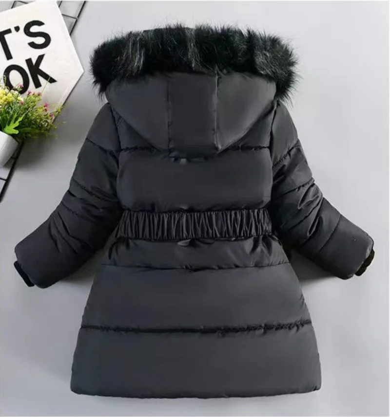 3-7T winter child kids girls outside thick warm snow wear cotton padded coat