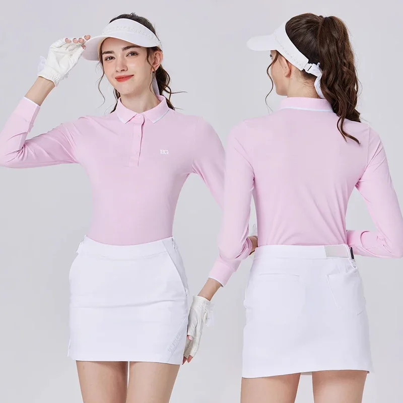 24bg-abbigliamento-da-golf-di-alta-qualita-set-da-donna-top-a-maniche-lunghe-elastico-traspirante-slim-fit-colletto-filettato-camicia-sportiva-corta-skort