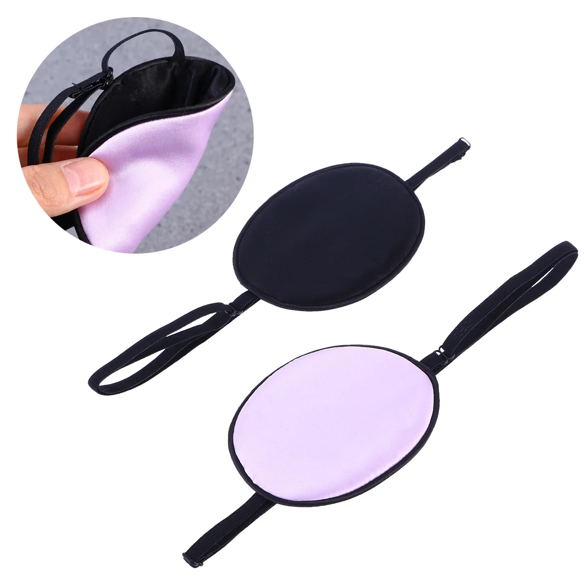 

2 Pieces Silk Eye Patch Elastic Eye Patches Lazy Eye Patches for Adults Lazy Eye Amblyopia Strabismus